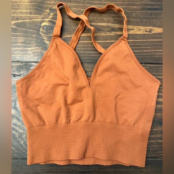 NWOT Free People Good Karma Crop Top in Terracotta M/L - Picture 8 of 9